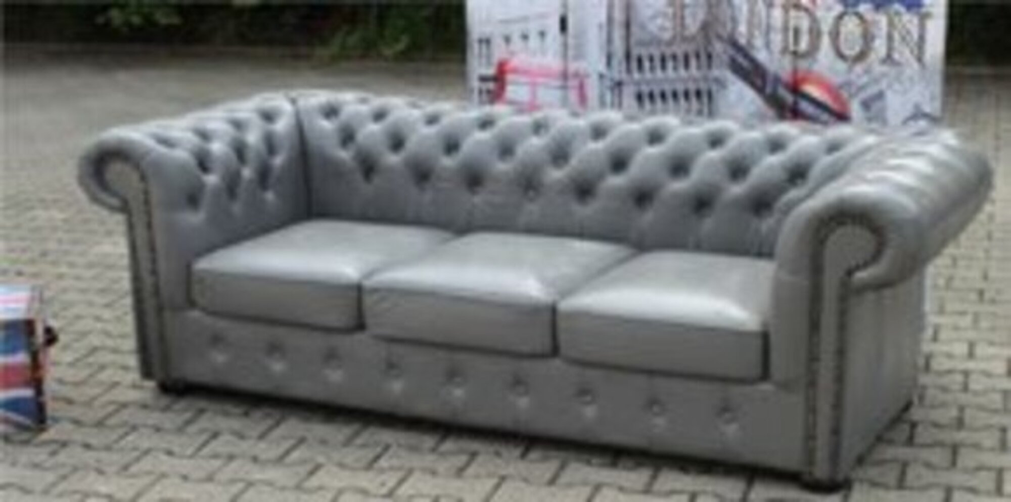 Chesterfield Sofa Napoli Designer Polster Couchgarnitur 3 Sitzer Ledersofa