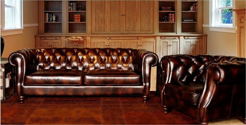 Chesterfield Big XXL Sofa Couch Leder Polster Garnitur BLACKPOOL