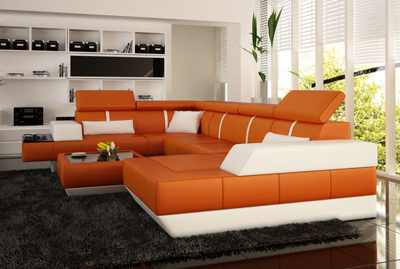 LeMans Couchtisch Designer Ledercouchtisch Glastisch Tisch Ledertische