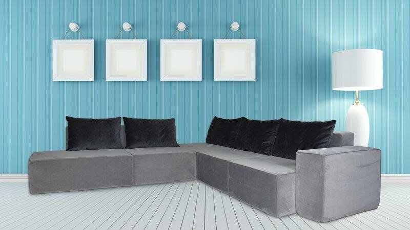 Designer Sofa Ecksofa Stoffsofa System Sofa Textil Samt Eckcouch Couch