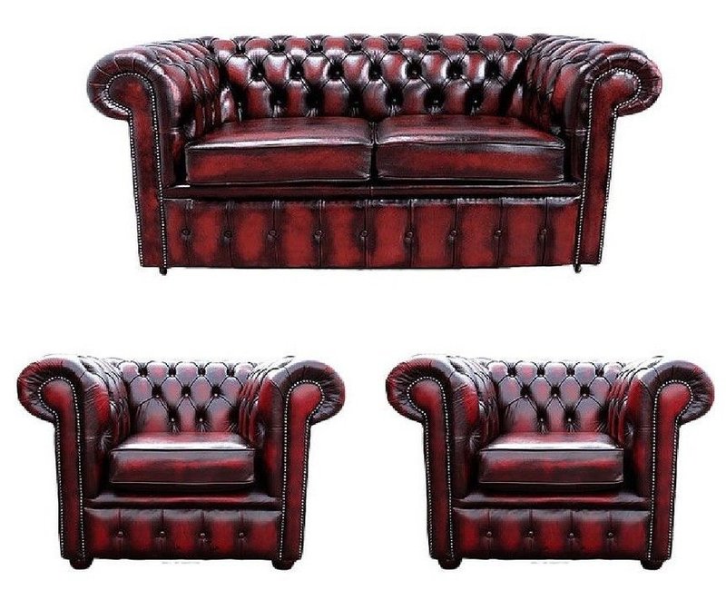 Chesterfield Ledersofa Textil Couch Stoff Polster Sofa Garnitur Sitz