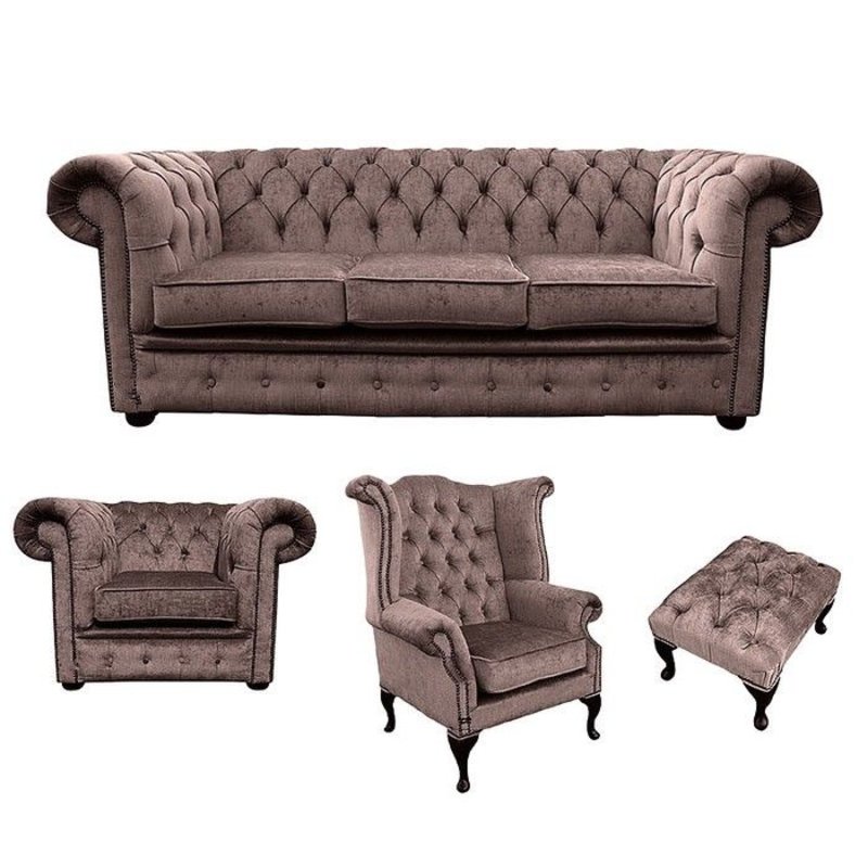 Sofagarnitur Chesterfield Polster Couch Sofa Garnitur Leder Sitz Ohrensessel