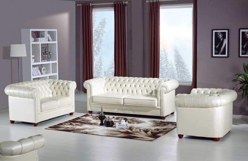 Edle Designer Polster Couch Luxus Chesterfield Sitz Garnituren Sofas