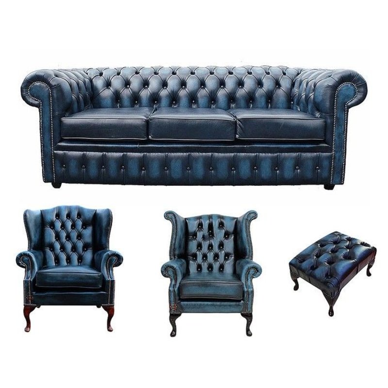 Sofagarnitur Chesterfield Design Set Polster Couch Garnituren Leder