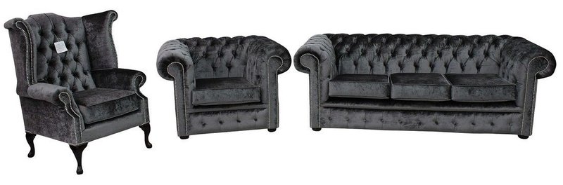 Chesterfield Polster Sofas Klassischer Schaffhau 3 + 1 Sitzer