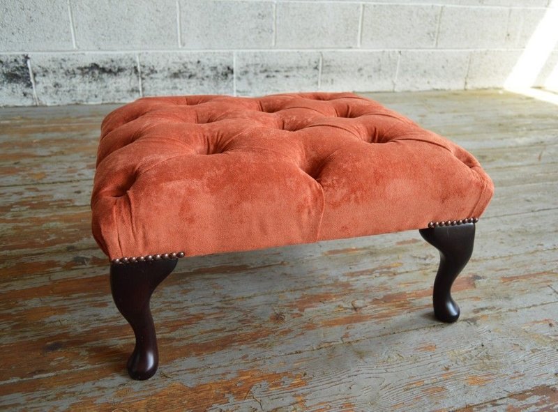 Details zu Hocker Sessel Fernseh Design Polster Fußhocker Chesterfield