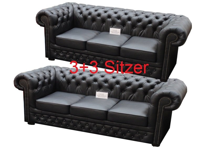 Sofagarnitur Chesterfield Sofa 3+3 Couch Polster Garnitur Neu Sitz Ledersofa Neu