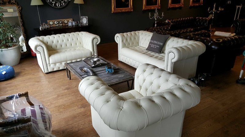 Chesterfield Sofagarnitur 3+2+1 Echtes Rindsleder Sofa Set 100% Leder Sofort