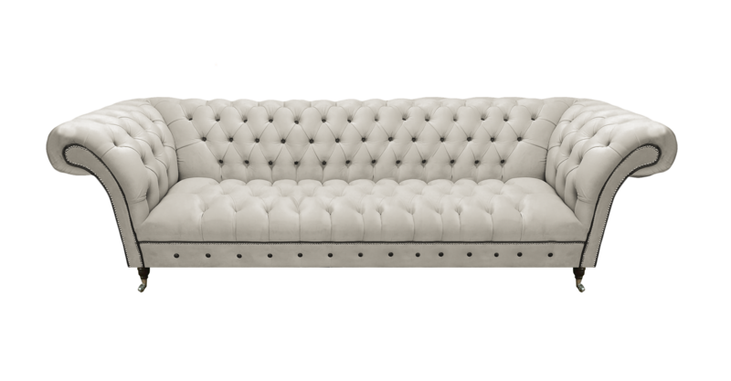 Chesterfield Weiße Ledercouch Wohnzimmer Sitzcouchen Luxus Polstermöbel