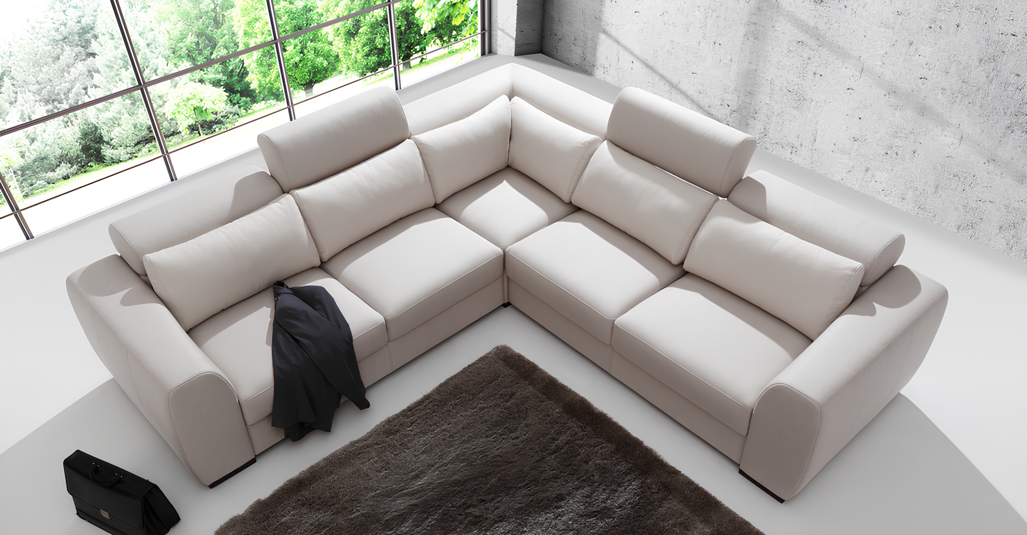 Ecksofa Wohnlandschaft Sofa Couch Polster Leder Design Relax Multifunktion LForm