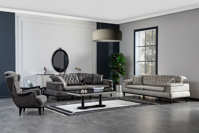 Sofagarnitur 331Sitzer Anrichte mit Spiegel Couchtisch Garnitur Luxus