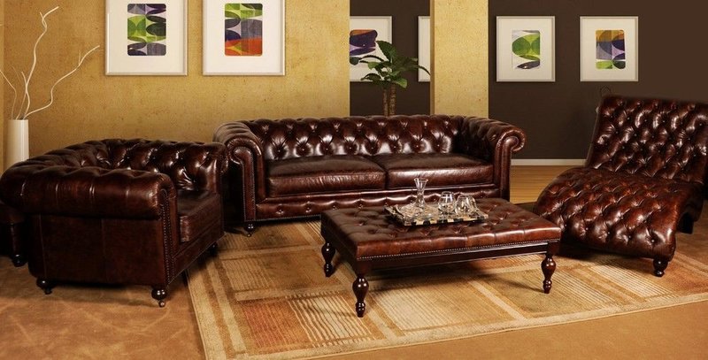 Chesterfield Sofagarnitur Ledersofa Textil Stoff Polster Couch Sofa Garnitur