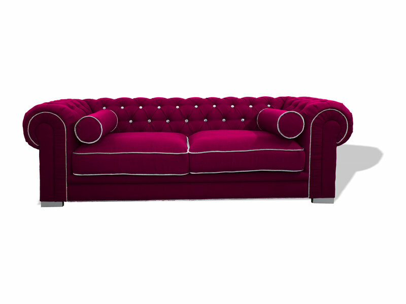 Chesterfield Sofa 3 SITZER Polster Designer Couchen Sofas Rosa Garnitur