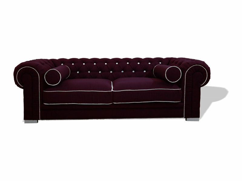 Chesterfield Sofa 3 SITZER Polster Designer Couchen Sofas Dunkelviolett Garnitur