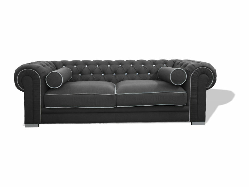 Chesterfield Sofa 3 SITZER Polster Designer Couchen Dunkelgrau Sofas Garnitur