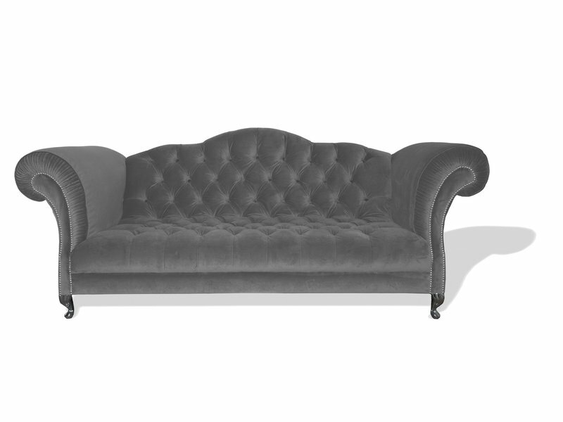 Chesterfield Sofa 3 SITZER Couchen Sofas Garnitur Polster Designer Silber