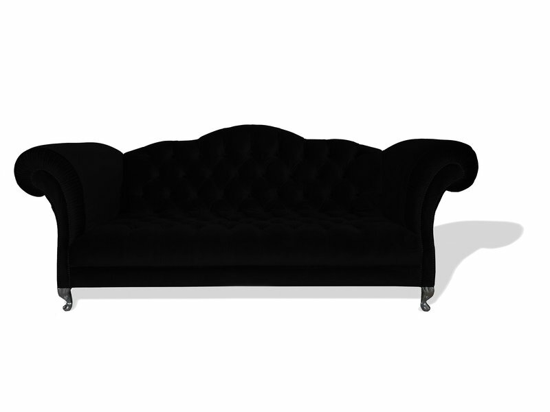 Chesterfield Sofa 3 SITZER Couchen Sofas Garnitur Polster Designer Schwarz