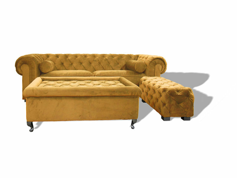 Chesterfield Sofa Polster Designer Couchen Sofas Garnitur Couch sandig SLIII