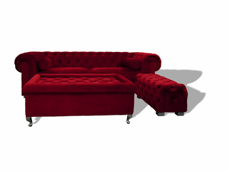 Chesterfield Sofa Polster Designer Couchen Sofas Garnitur Dunkelrosa SLIII