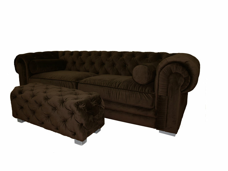 Chesterfield Sofa Polster Dunkelbraun Couchen Sofas Garnitur Couch SLIII