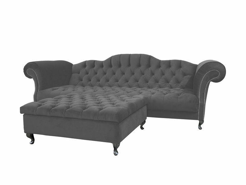 Chesterfield Sofa Polster Designer Couchen KLassisch Grau Garnitur Couch SLIII