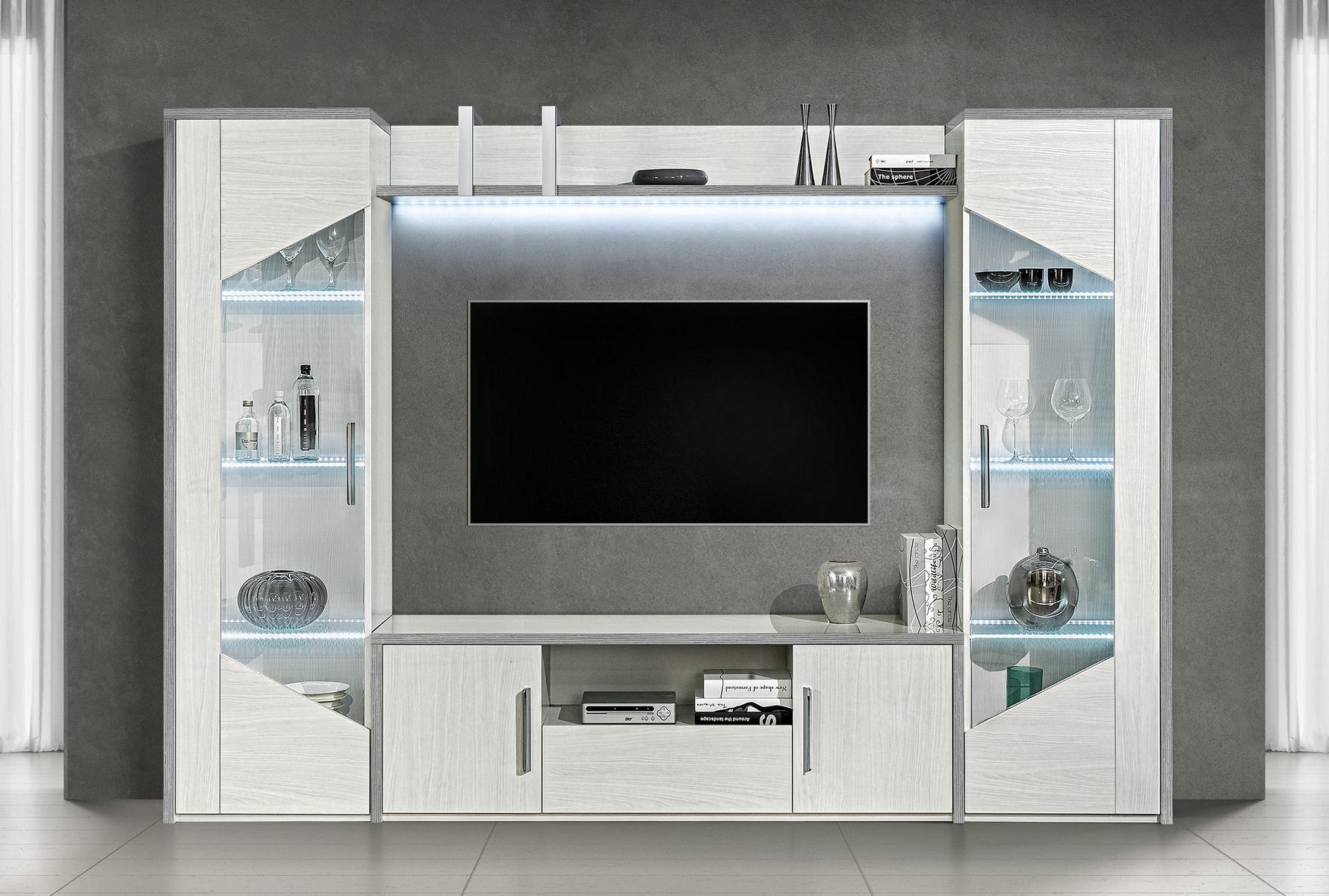 Wohnwand Set 20tlg Wohnzimmer RTV Vitrine Regal Modern   jvmoebel.de