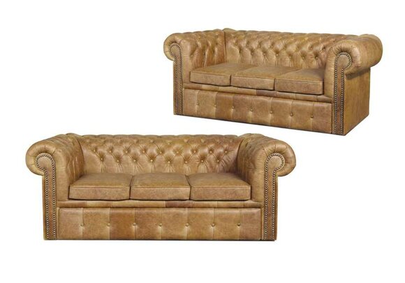 Chesterfield Designer Sofa Couch Polster Garnitur 3 Sitzer Napoli Sofas