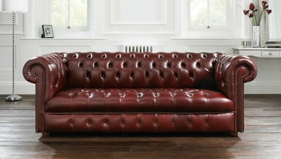 Chesterfield Sofa 3 SITZER Polster Designer Couchen Burgund Sofas