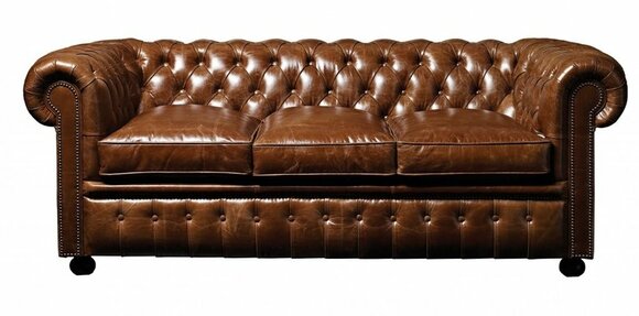 Chesterfield Braun Sofa 3 SITZER Polster Designer Couchen Sofas