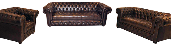 CHESTERFIELD 3+2+1 LEDERSOFA SOFAGARNITUR POLSTER COUCH