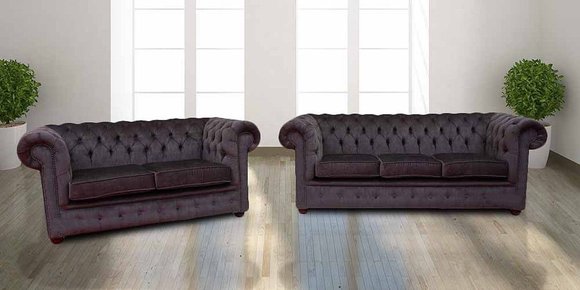 Chesterfield Couch Polster Sofas Sofa Couchen Leder Sofagarnitur 3+2 Neu #65