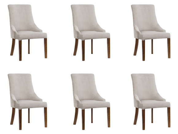 6x Designer Polster Stuhl Set Garnitur Stühle Komplett Lehn Sitz Lounge