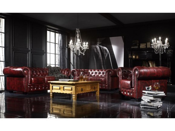 Design Klassik Chesterfield Sofagarnitur Sofa Couch Polster Sitz Garnitur