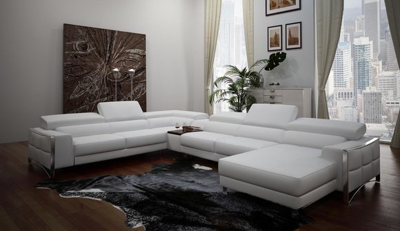 Multifunktion Couch Ecksofa Medien TV Sofa Couch Ledersofa