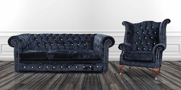 Garnitur Sofagarnitur Chesterfield Polster Couch Leder Sofa Sitz Ohrensessel