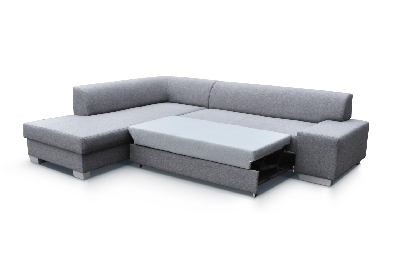 Moderne Design Ecksofa Porto Bettfunktion Couch Textil Sofas Schlaf Sofa