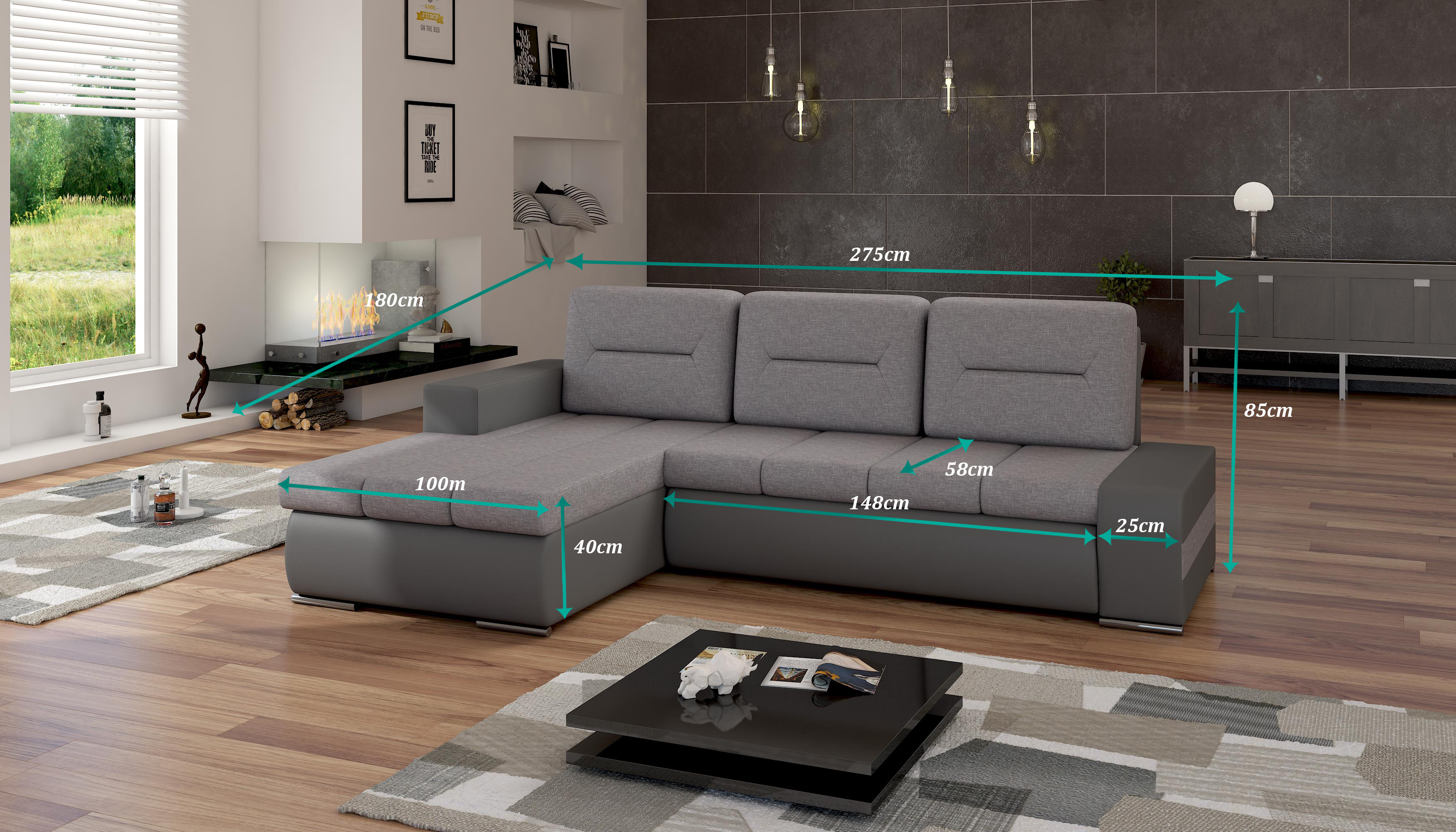 Design Ecksofa Ottavio Bettfunktion Couch Wohnlandschaft Sofas Schlaf Sofa