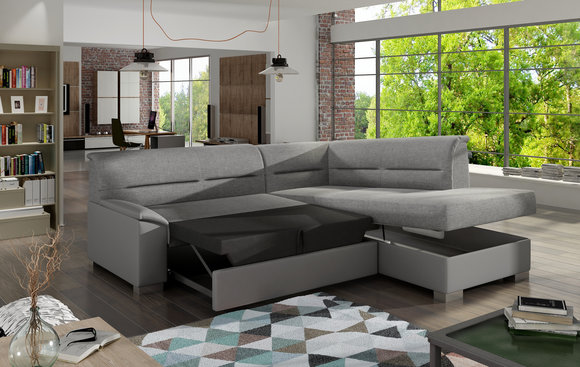 Schlafsofa Sofa Polster Wohnzimmer Textil Ecksofa Couch Sitz Garnitur Sofas