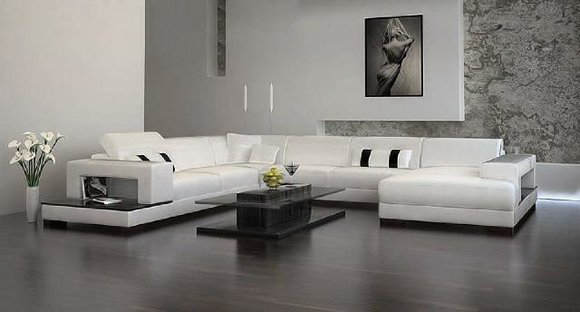 Wohnlandschaft Couch Polster Eck Garnitur Designer Ledersofa Big Sofa