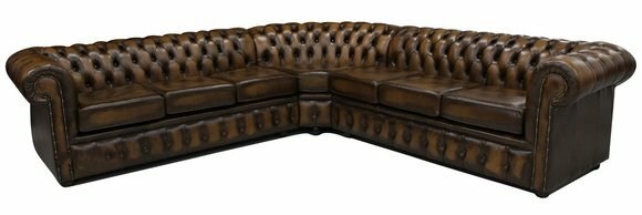 Chesterfield Ledersofa Sofa Polster Eckcouch Sitz Ecke Garnitur Polster