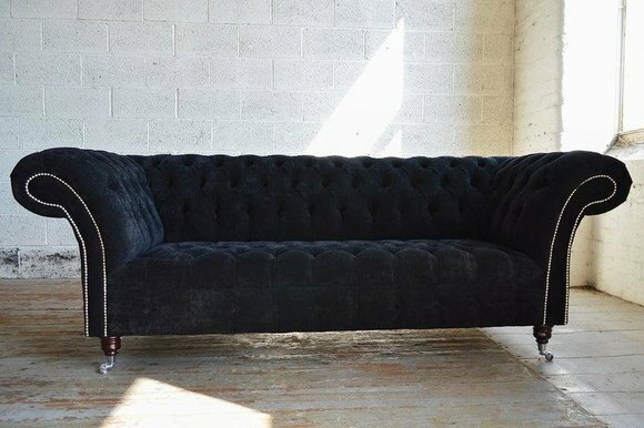 Chesterfield 3 Sitzer Textil Design Sofa Couch Polster Sofas Couchen