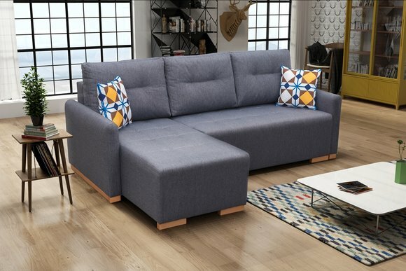 Sofa Designer Schlafsofa Sofa mit Bettfunktion - Bettkasten Couch Ecksofa