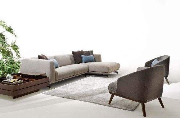 Italienische Design Möbel Textil Ecksofa Couch Polster Eck Garnitur