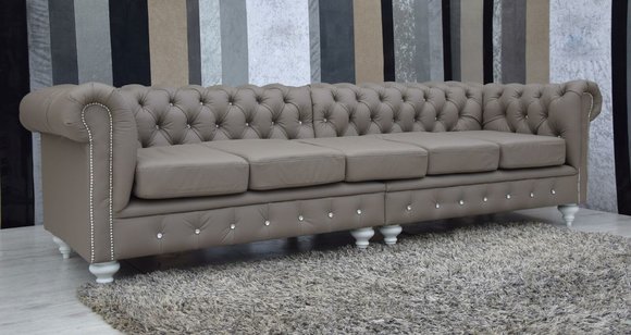 Chesterfield Sofa Couch Polster Stoff Deko Leder Garnitur Couchen Polster