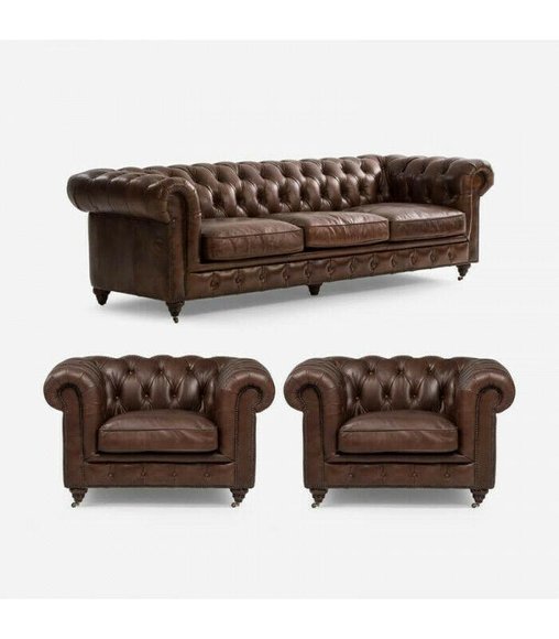 Sofagarnitur 3+1 Sitzer Couch Polster Sitz Chesterfield Couchen Textil