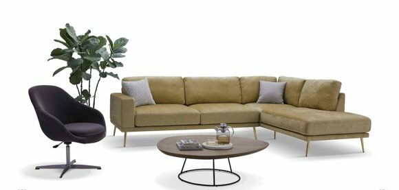 Design Stoff Ecksofa L-Form Sofa Couch Design Polster Textil Deko Modern