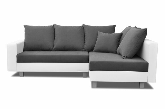 Wohnlandschaft Ecksofa L-Form Sofa Design Couch Textil Leder Fußhocker