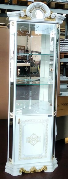 Luxus Schaufenster Eckvitrine Glas Schrank Modern Stil Möbel Regal Klassisch