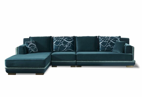 Wohnlandschaft L Form Ecksofa Couch Design Polster Textil Garnitur Sofa