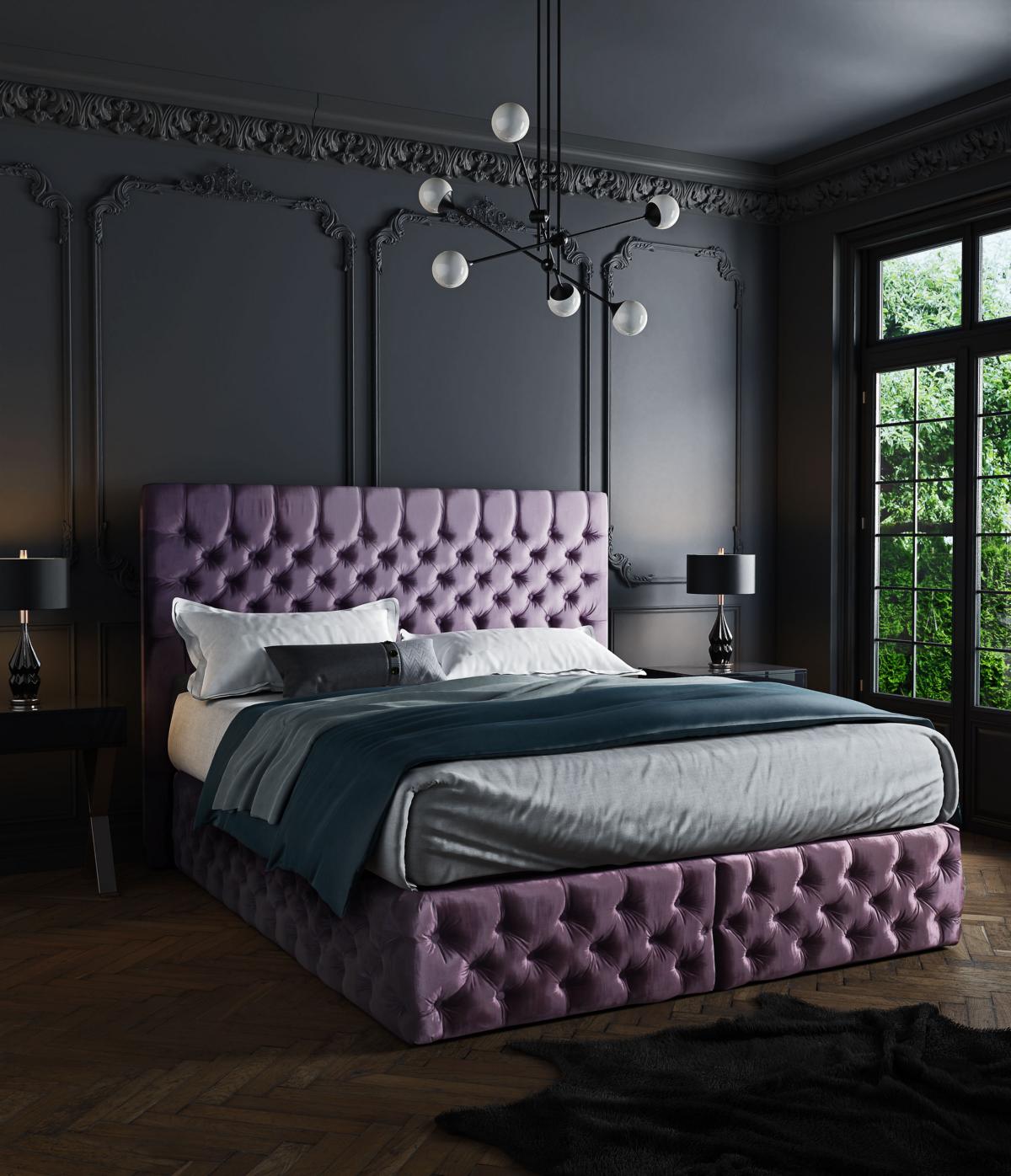 Schlafzimmer Bett Betten Polster Doppel Ehe Hotel Luxus Leder Moderne
